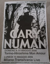 Gary Numan 2006 Jagged Tour Poster Italy
